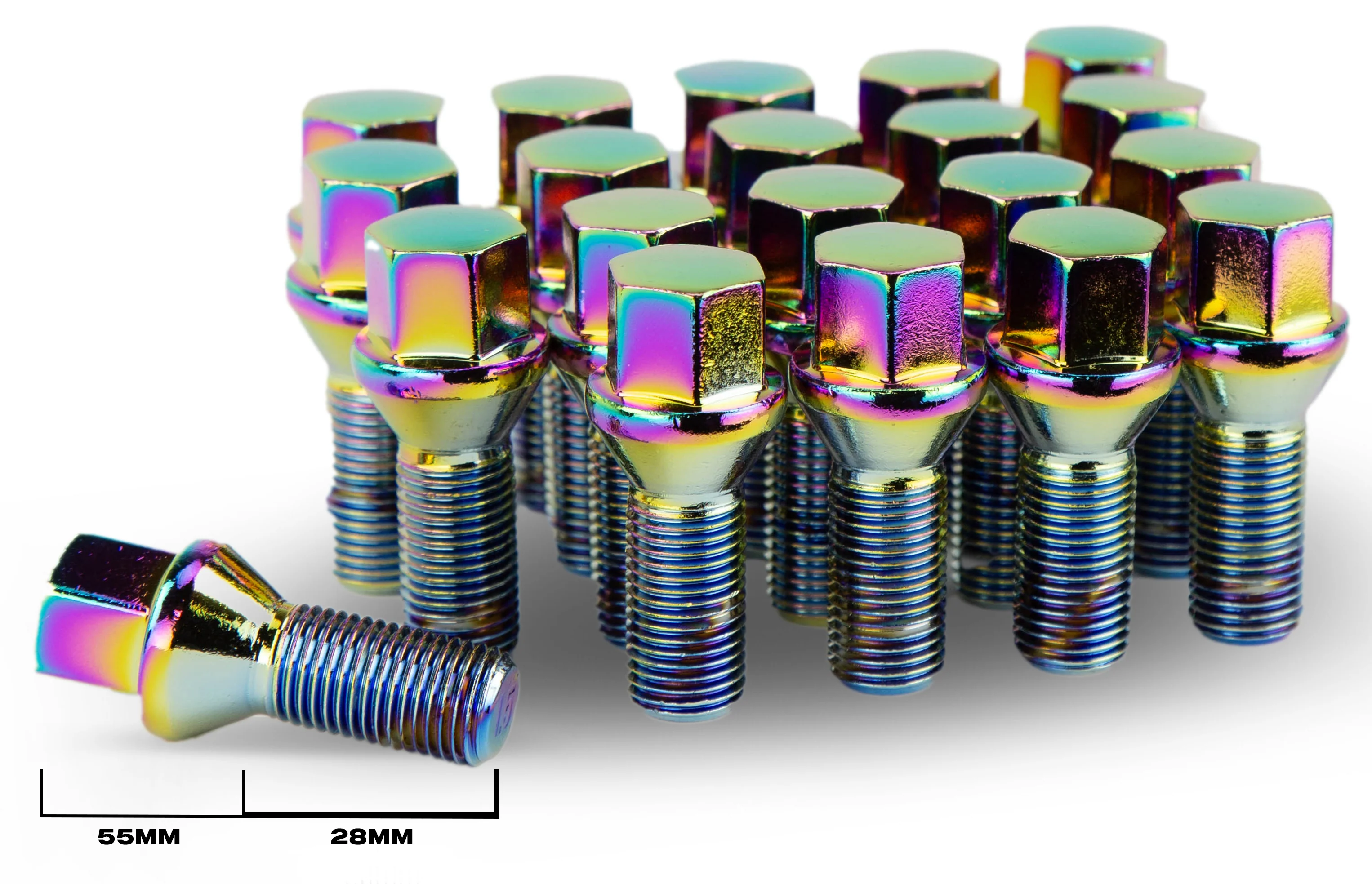 Aodhan LB55 Lug Bolts Set - Conical Seat, 28mm Shank Length - Image 3
