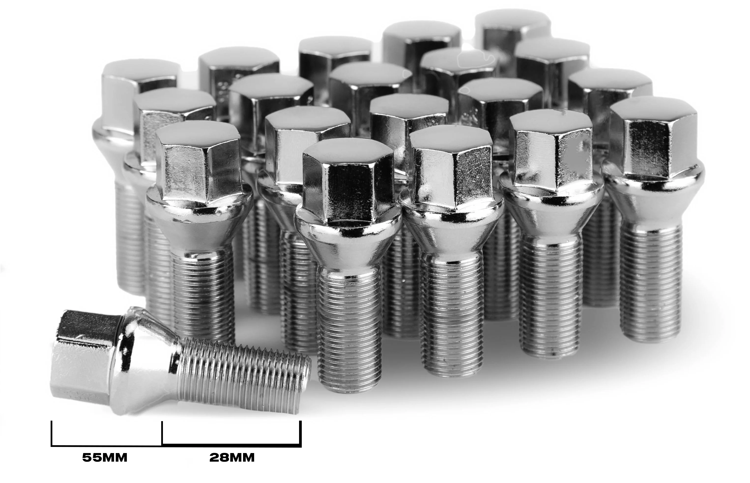 Aodhan LB55 Lug Bolts Set - Conical Seat, 28mm Shank Length - Image 4