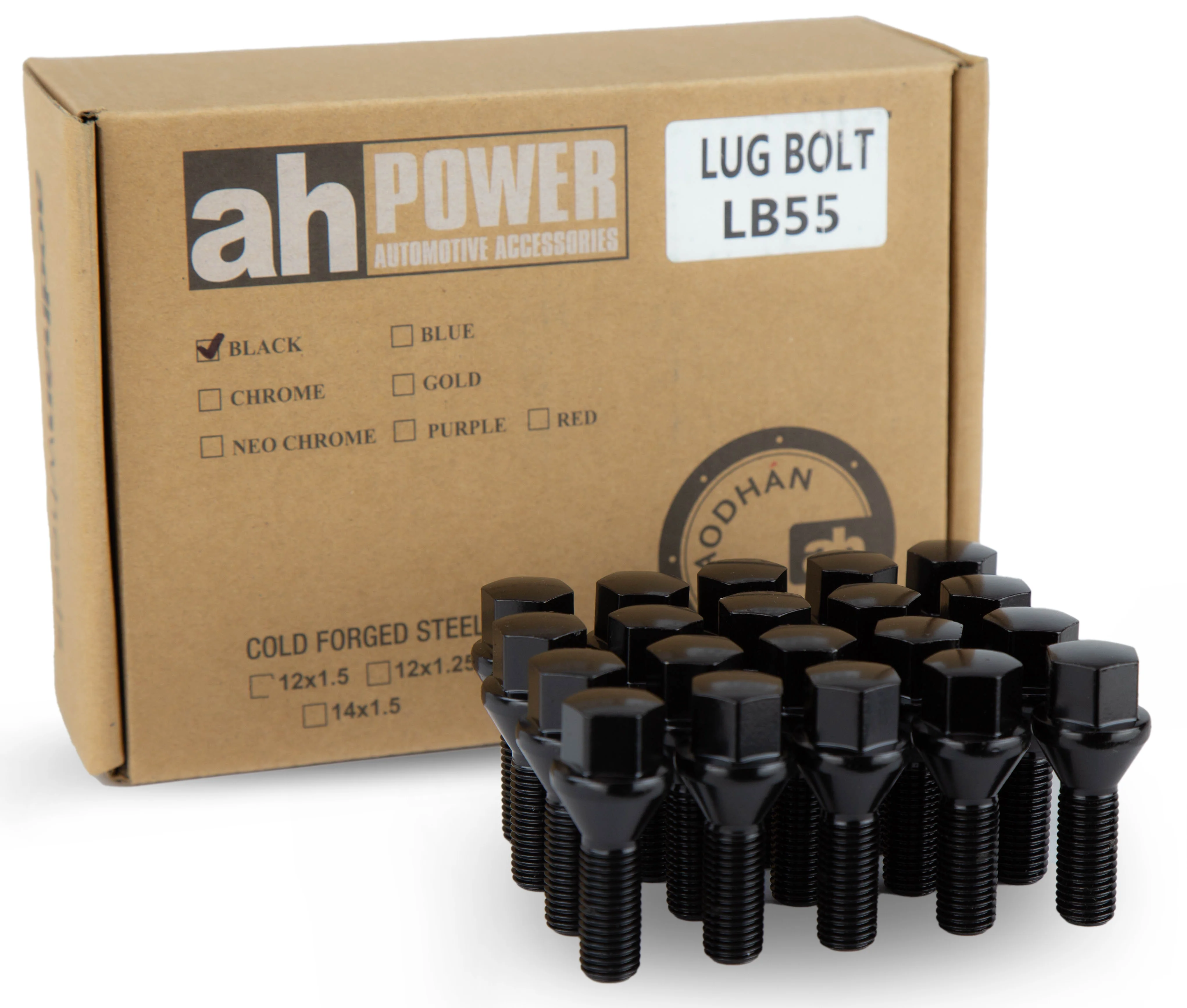 Aodhan LB55 Lug Bolts Set - Conical Seat, 28mm Shank Length - Image 5