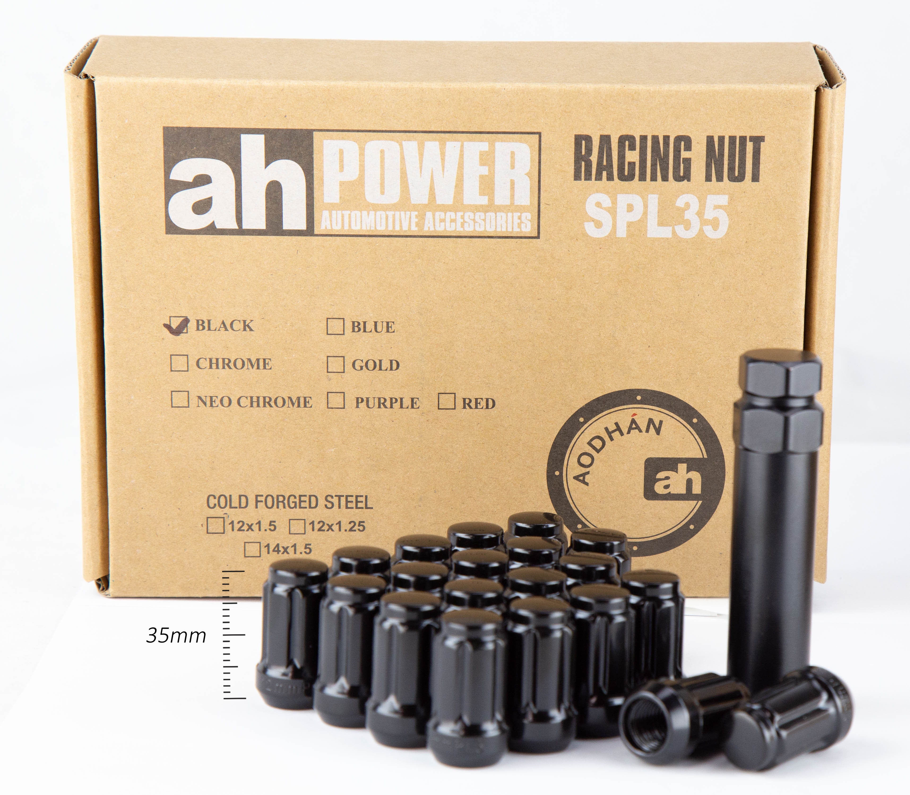 Aodhan SPL35 Spline Lug nuts Set - Conical Seat ,35mm Overall Size - Image 15
