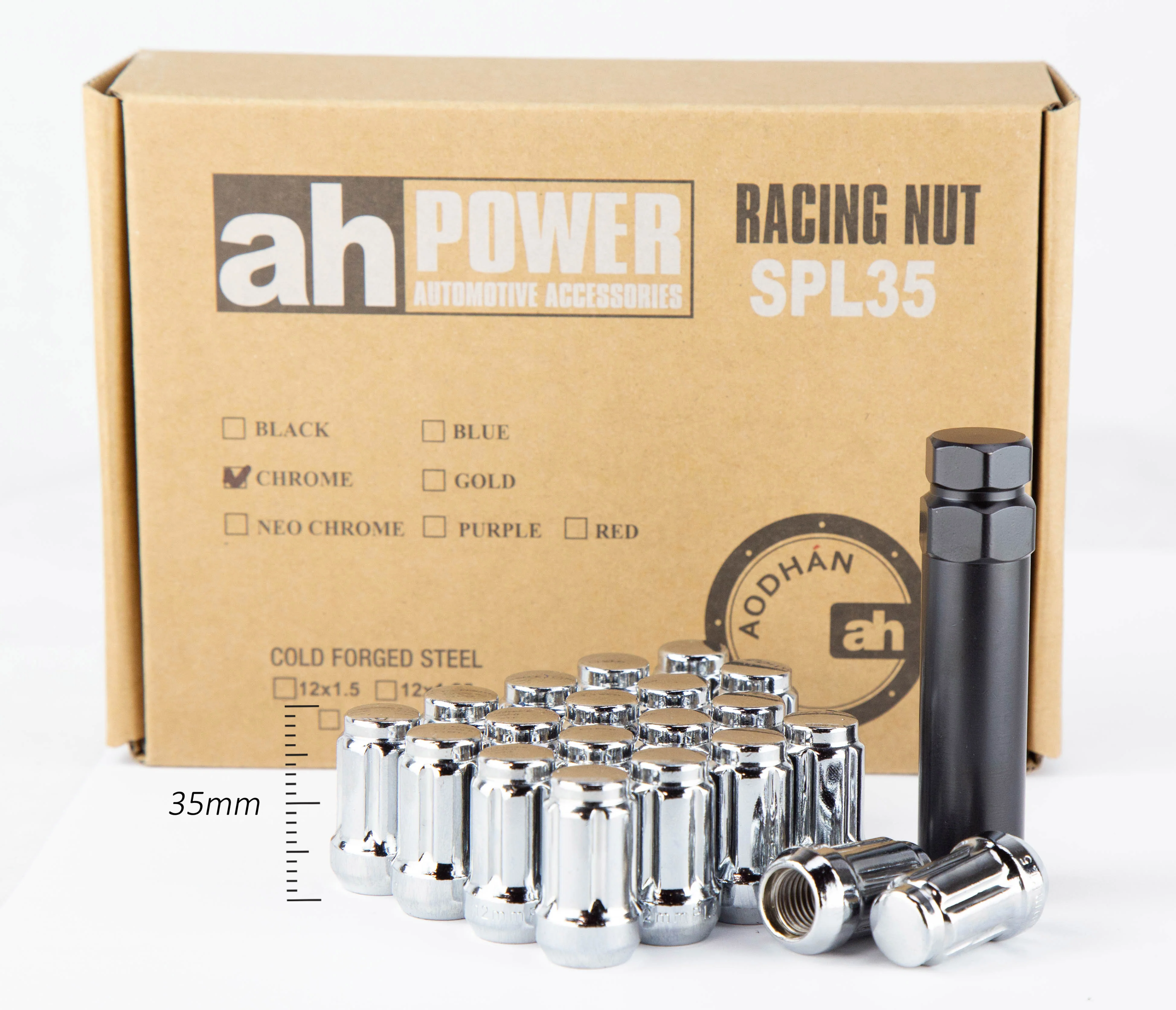 Aodhan SPL35 Spline Lug nuts Set - Conical Seat ,35mm Overall Size - Image 17