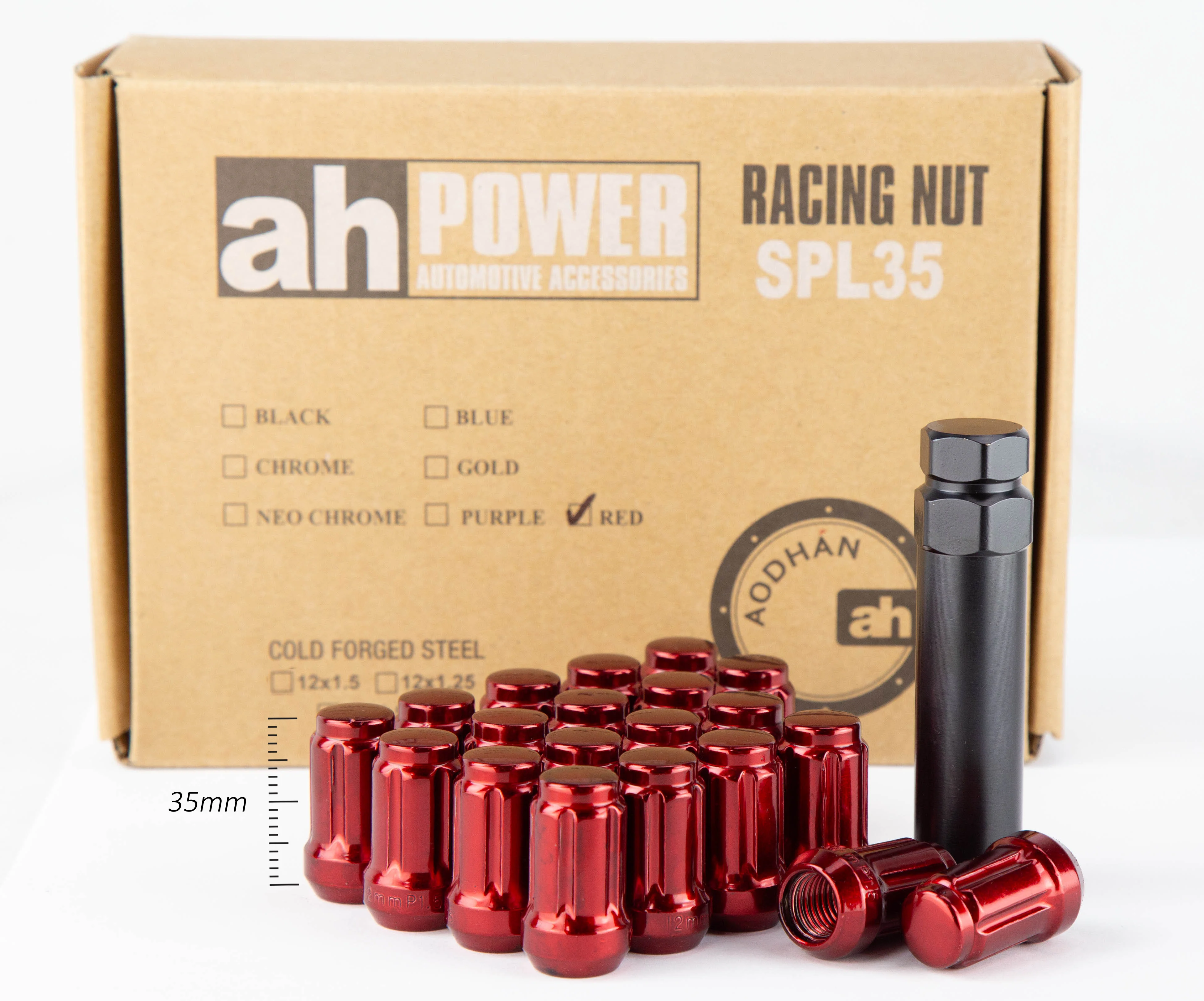 Aodhan SPL35 Spline Lug nuts Set - Conical Seat ,35mm Overall Size - Image 20