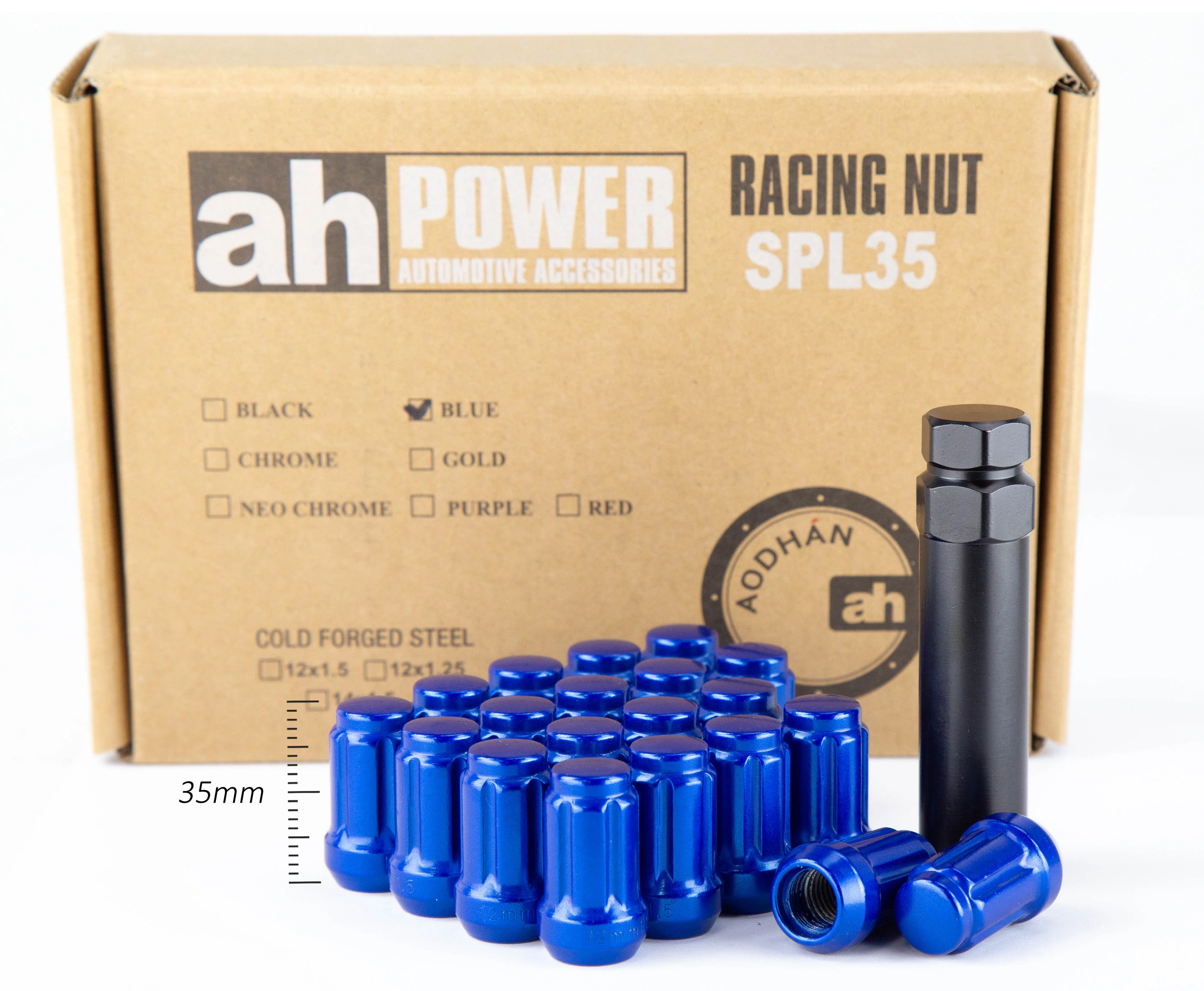 Aodhan SPL35 Spline Lug nuts Set - Conical Seat ,35mm Overall Size - Image 21