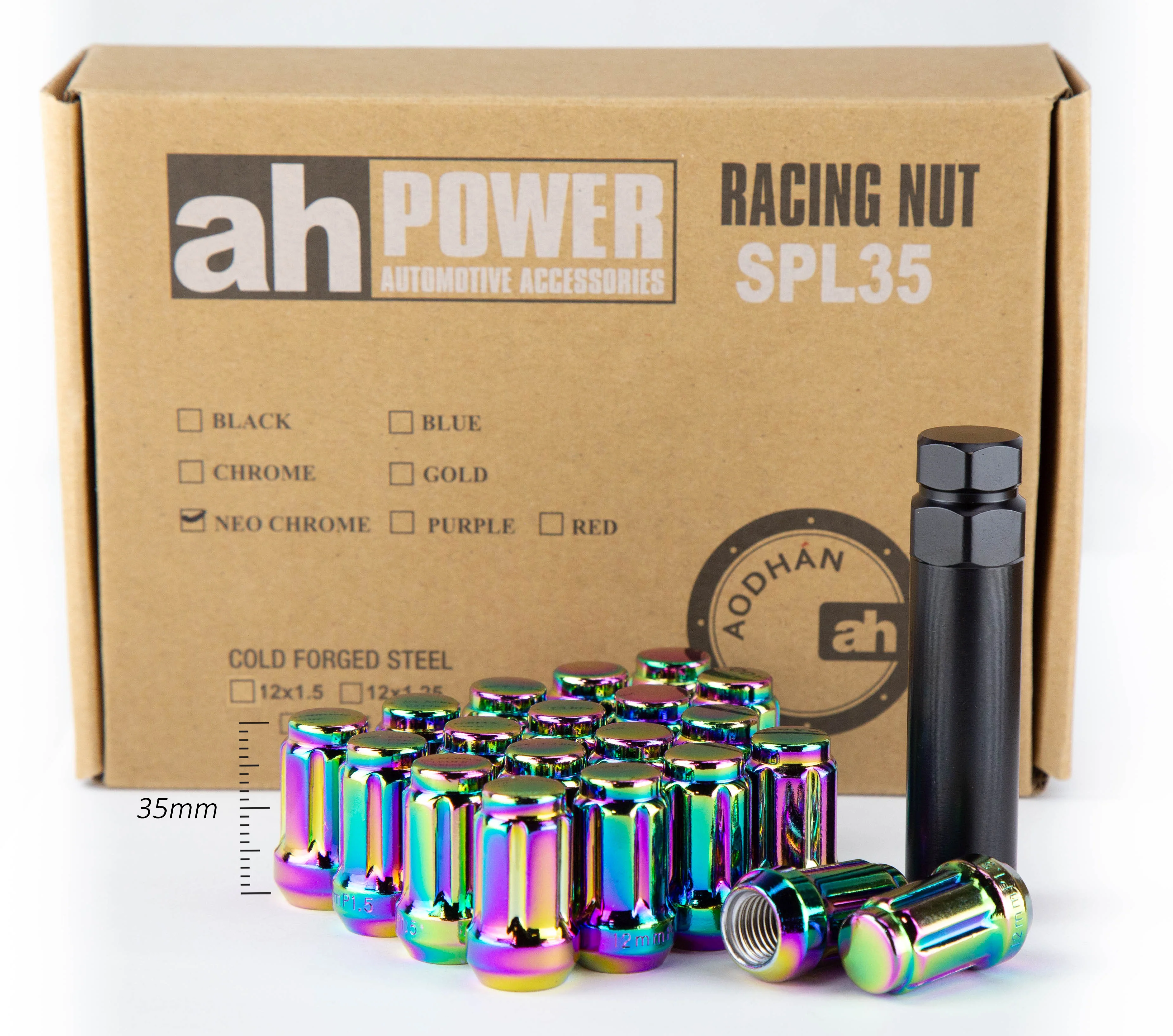 Aodhan SPL35 Spline Lug nuts Set - Conical Seat ,35mm Overall Size - Image 24