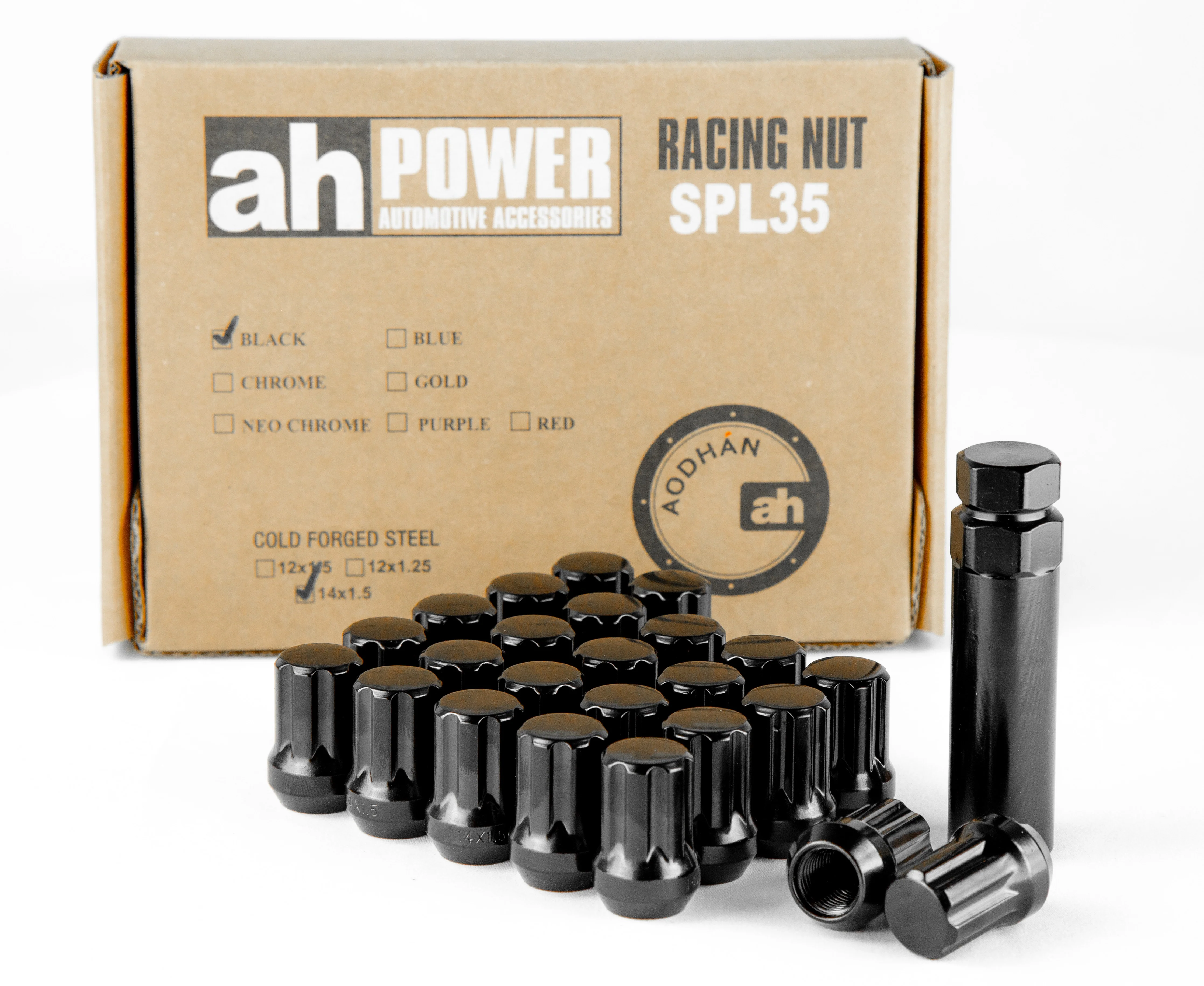 Aodhan SPL35 Spline Lug nuts Set - Conical Seat ,35mm Overall Size - Image 26