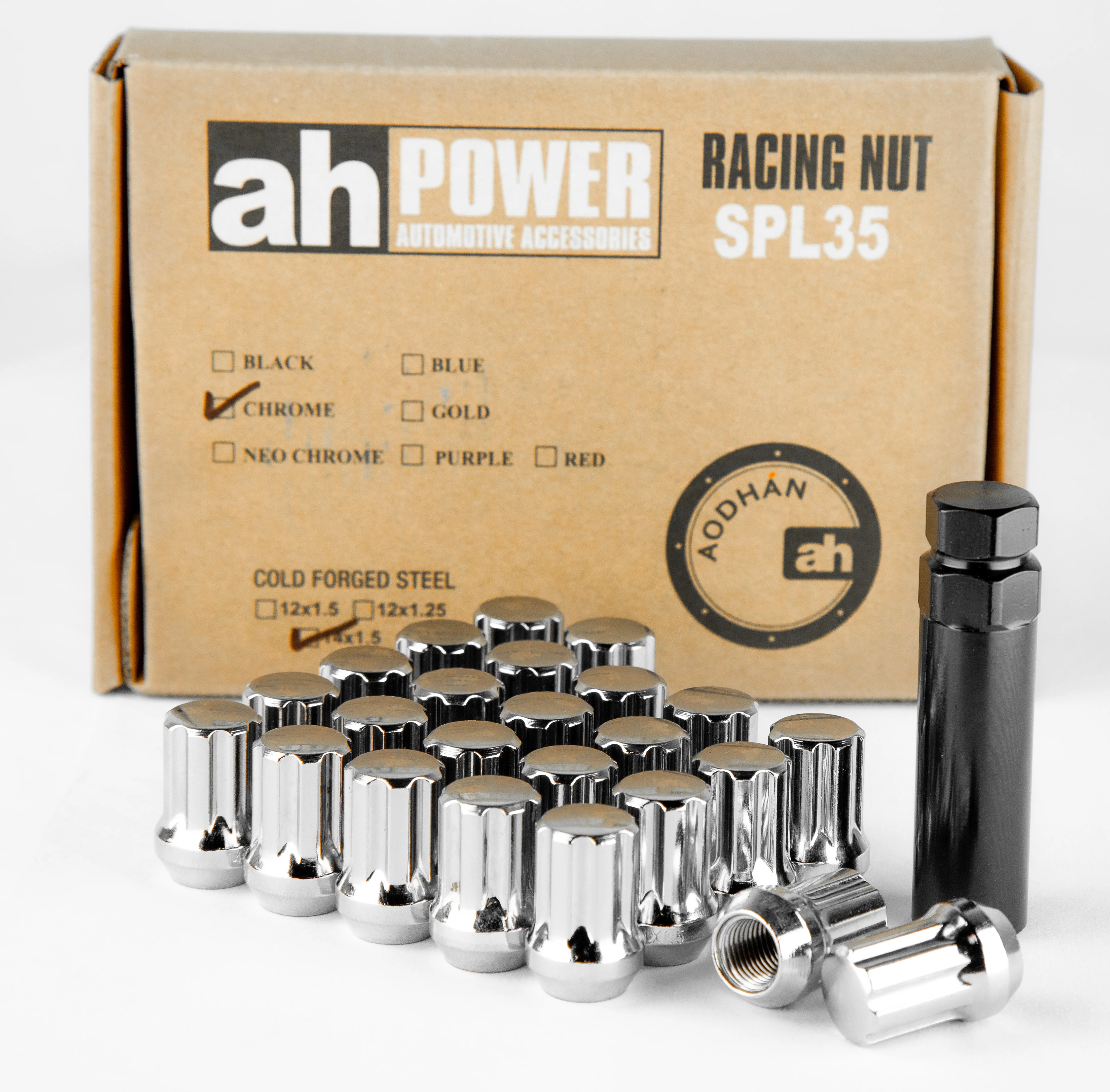 Aodhan SPL35 Spline Lug nuts Set - Conical Seat ,35mm Overall Size - Image 27