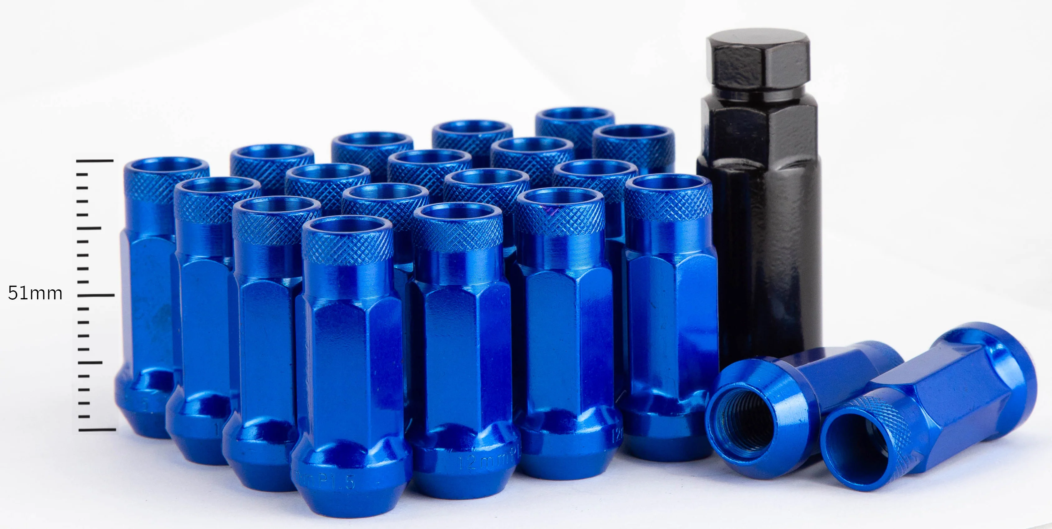Aodhan XT51 Extended Open End Lug Nut Set – Conical Seat, 51mm Overall Length - Image 6