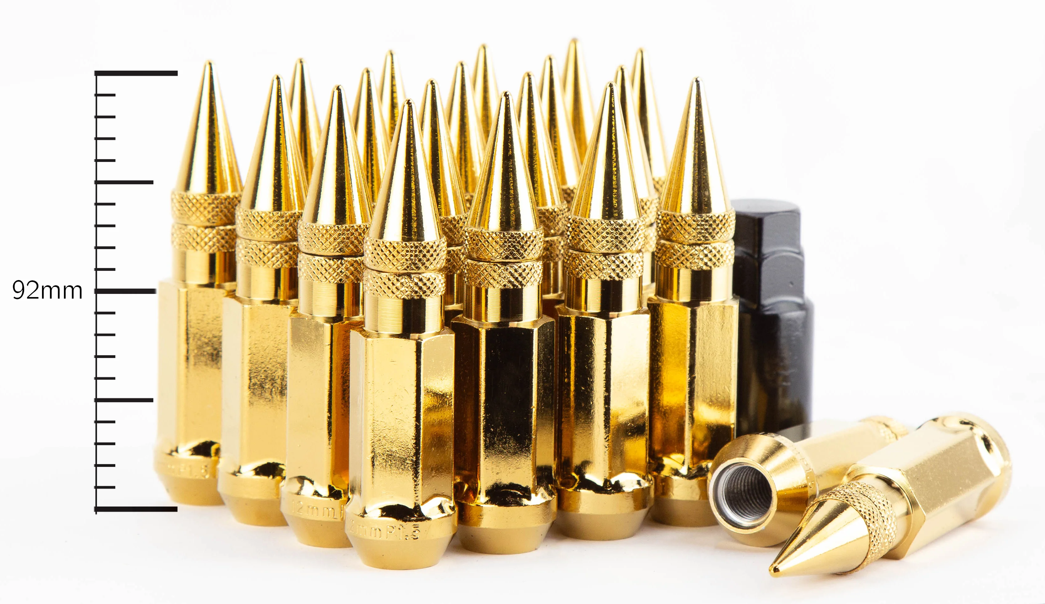 Aodhan XT92 Spiked Extended Lug Nut Set – Conical Seat, 91mm Overall Length - Image 4