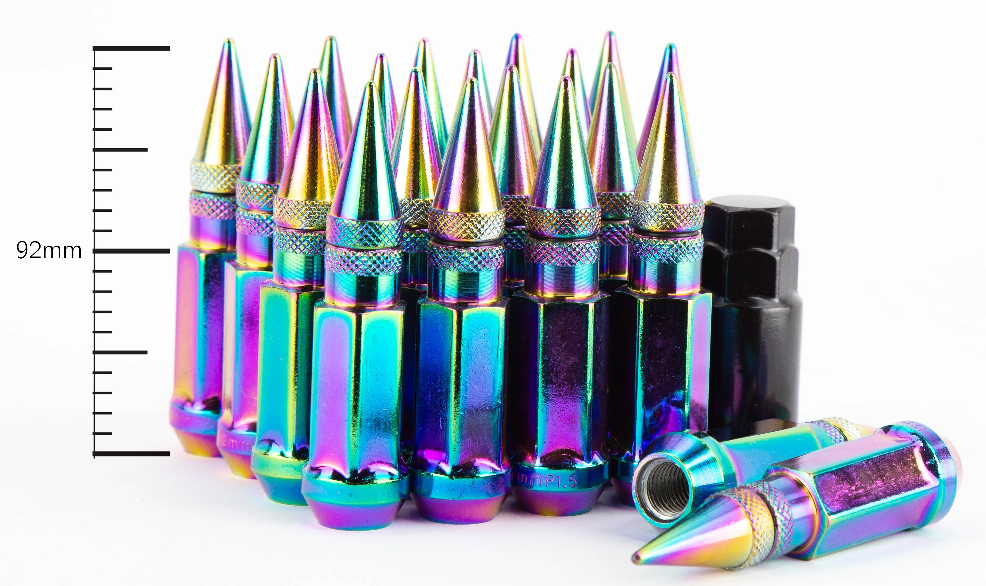 Aodhan XT92 Spiked Extended Lug Nut Set – Conical Seat, 91mm Overall Length - Image 6