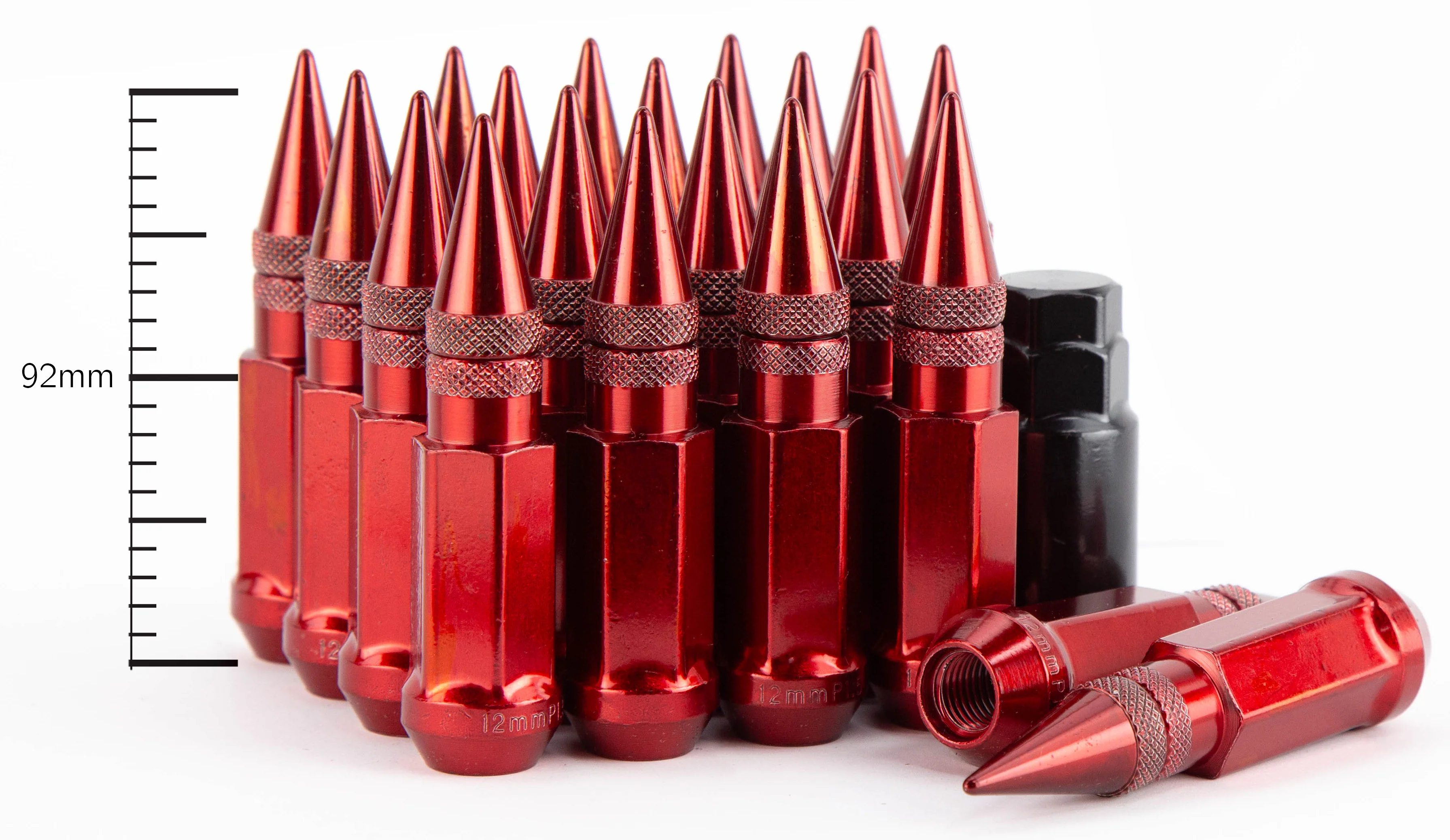 Aodhan XT92 Spiked Extended Lug Nut Set – Conical Seat, 91mm Overall Length - Image 8